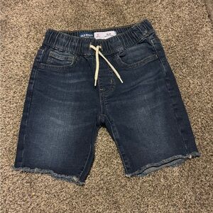 Old Navy Dark Blue Denim Pull-On Shorts with Drawstring